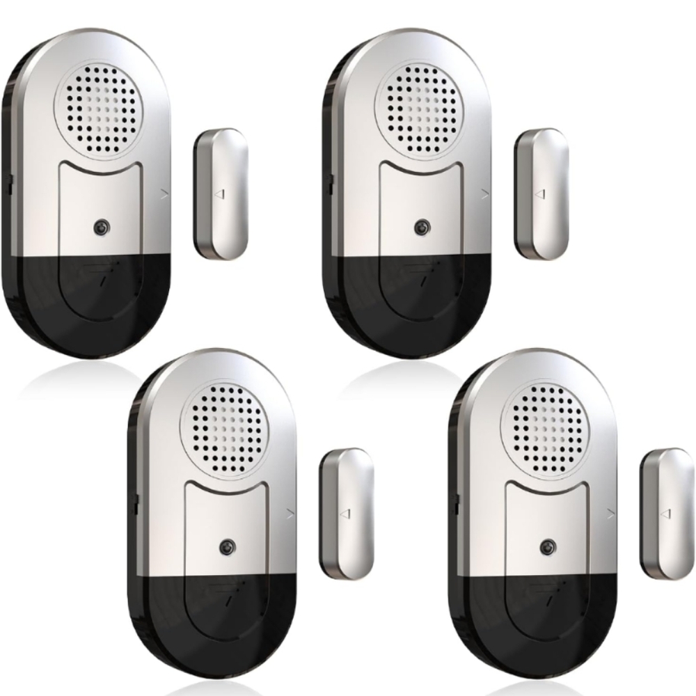 4 Pcs Door Alarm Window Alarm, Home Wireless Door Sensor for Kids and Elderly